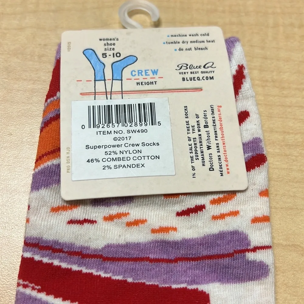 What’s Your Superpower‎ crew socks, NWT